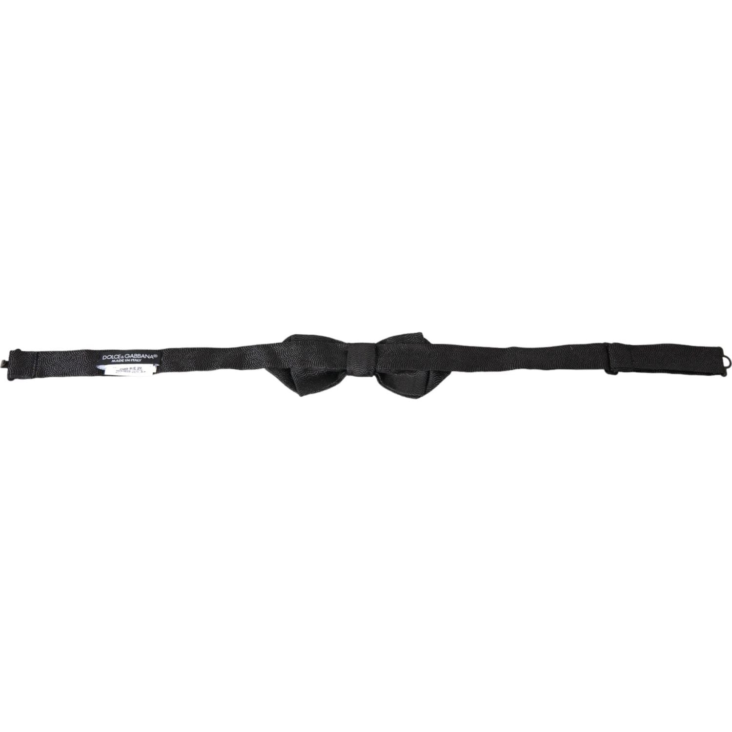 Dolce & Gabbana Black Silk Adjustable Neck Men Bow Tie
