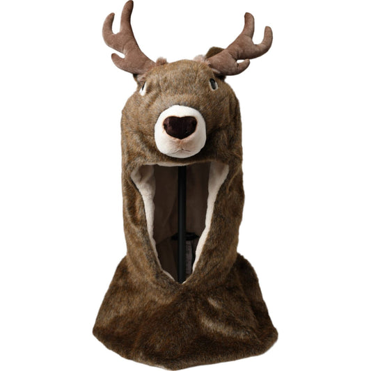 Dolce & Gabbana Brown Deer Faux Fur Whole Head Hat Dolce & Gabbana Dark Slate Gray