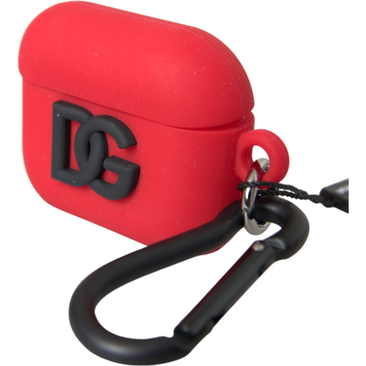 حافظة Airpods من السيليكون المطاطي الأحمر من Dolce &amp; Gabbana منقوش عليها شعار