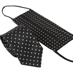 Dolce & Gabbana Black White Polka Dots 100% Silk Necktie Face Mask Dolce & Gabbana Dark Slate Gray