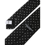 Dolce & Gabbana Black White Polka Dots 100% Silk Necktie Face Mask Dolce & Gabbana Black