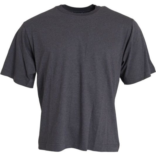 Dolce & Gabbana Gray Cotton Round Neck Short Sleeve T-shirt Dolce & Gabbana Dark Slate Gray