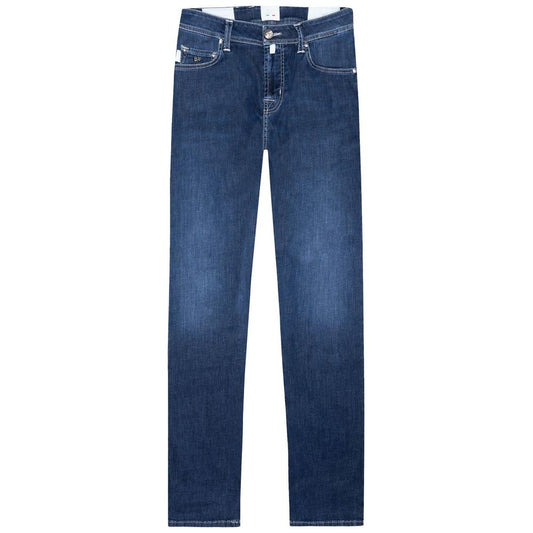 Tramarossa Blue Cotton Men's Jeans Tramarossa Dark Slate Gray