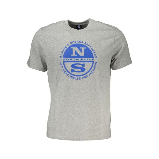 North Sails Gray Cotton T-Shirt North Sails Dark Gray