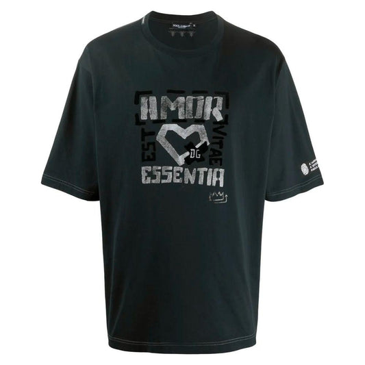 Dolce & Gabbana Black Cotton T-Shirt Dolce & Gabbana Black