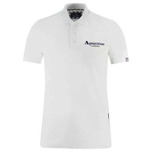 Aquascutum Elegant White Cotton Polo Shirt Aquascutum Light Gray