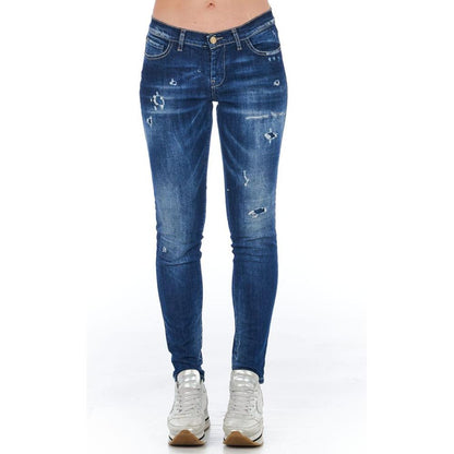 Frankie Morello Blue Cotton Women Jeans 1728,67345744032,Blue,Clothing,Frankie Morello,Jeans & Pants - Women - Clothing,Jeans Denim - Clothing,New with tags,Skinny Jeans - Jeans Denim - Clothing,W26,W27,Women,Women - Clothing