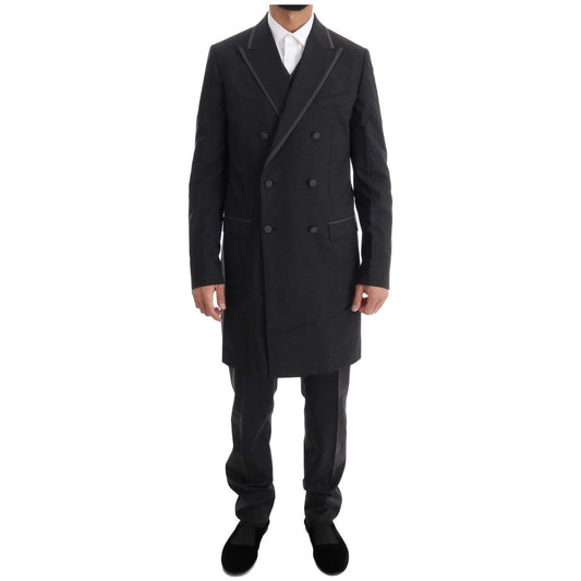 Dolce & Gabbana Gray Wool Stretch 3 Piece Two Button Suit Suit