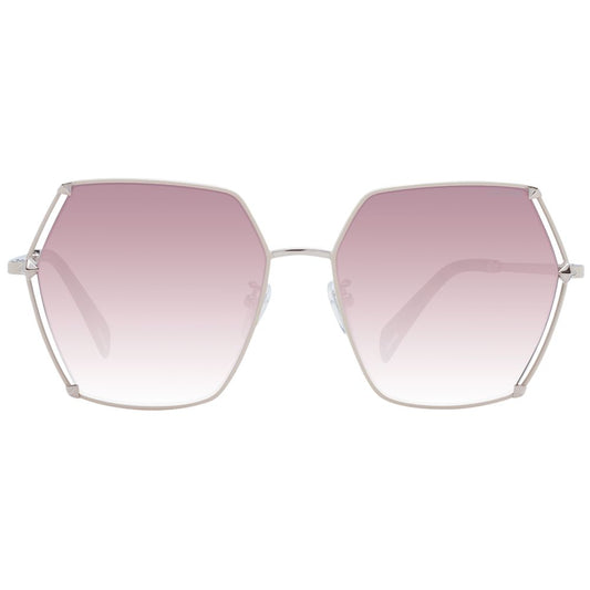 Police Pink Women Sunglasses with gradient brown lenses and rose full-rim frame, stylish square design for women's fashion.