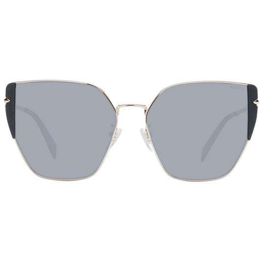 Stylish Police Rose Gold women sunglasses with grey mirrored lenses and full-rim metal frame, perfect for sunny days.