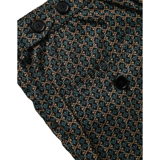Dolce & Gabbana Brown Patterned Beachwear Swim Shorts Swimwear Dolce & Gabbana Black