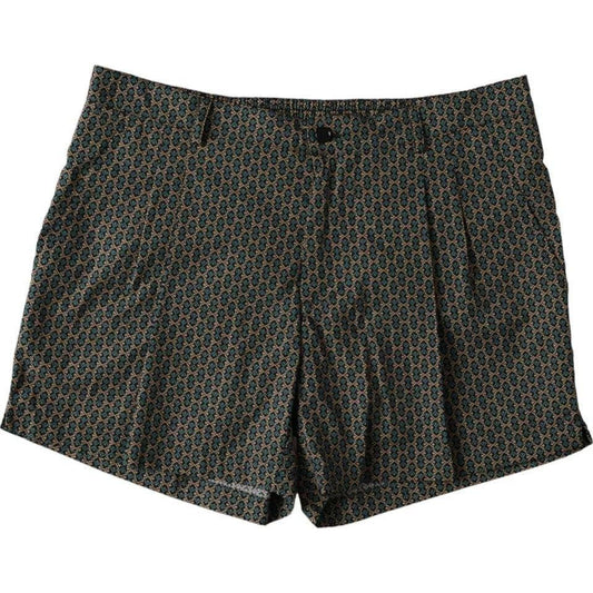 Dolce & Gabbana Brown Patterned Beachwear Swim Shorts Swimwear Dolce & Gabbana Dark Slate Gray