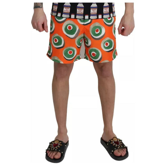 Dolce & Gabbana Orange Cupcake Beachwear Shorts Swimwear Dolce & Gabbana Dim Gray