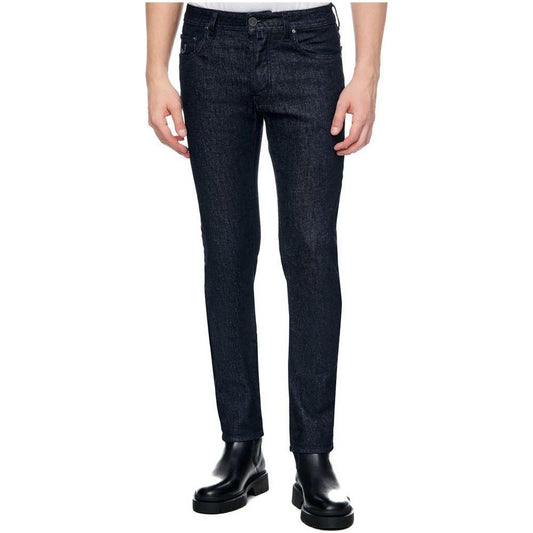 Jacob Cohen Blue Cotton Men Jeans Jacob Cohen Black