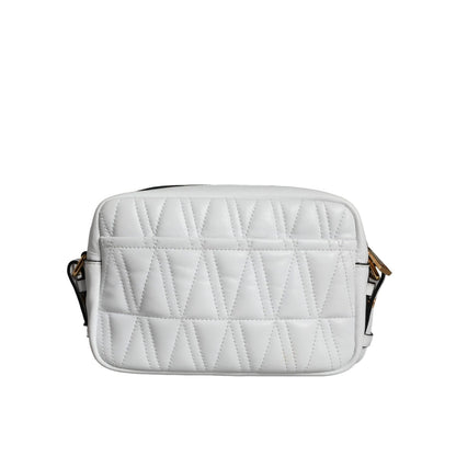 Versace White Quilted Nappa Leather Crossbody Shoulder Bag