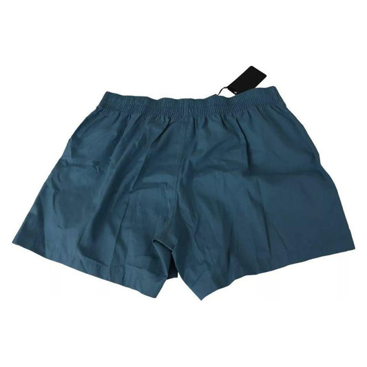 Dolce & Gabbana Blue Cotton Regular Boxer Shorts Underwear Dolce & Gabbana Dark Slate Gray