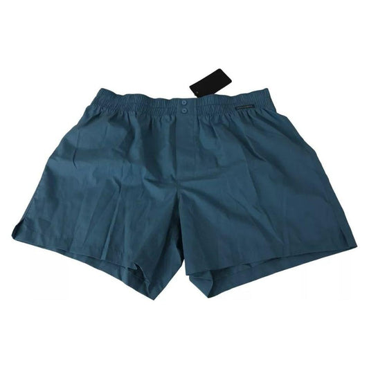 Dolce & Gabbana Blue Cotton Regular Boxer Shorts Underwear Dolce & Gabbana Dark Slate Gray