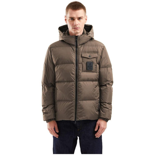 Refrigiwear Brown Nylon Men Jacket Refrigiwear Dark Slate Gray