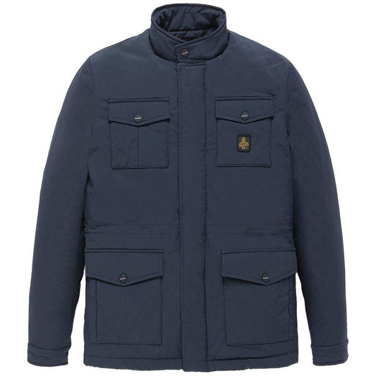 Refrigiwear Blue Nylon Men Jacket Refrigiwear Dark Slate Gray