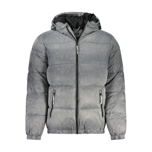 Guess Jeans Gray Polyamide Jacket Guess Jeans Light Slate Gray