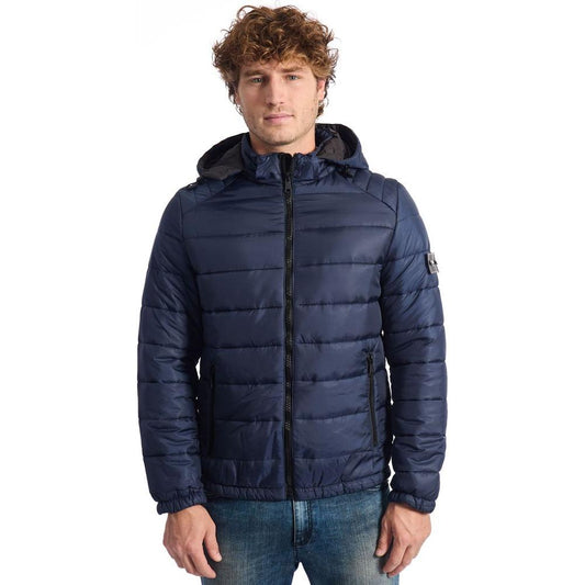 Baldinini Trend Blue Polyester Men Jacket Baldinini Trend Dark Slate Gray