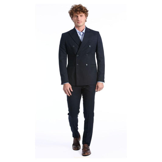 Baldinini Trend Blue Wool Men Suit Baldinini Trend Dark Slate Gray