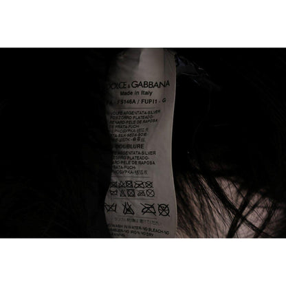 Dolce & Gabbana Black Silver Fox Fur Scarf Fur Scarves