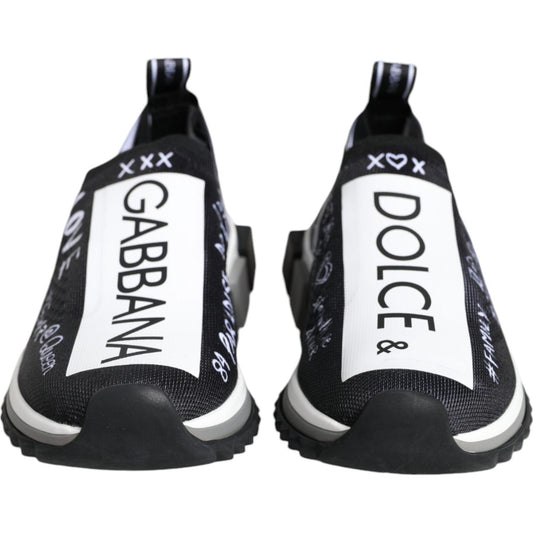 Dolce & Gabbana Black White Sorrento Low Top Sneakers Shoes Dolce & Gabbana Lavender