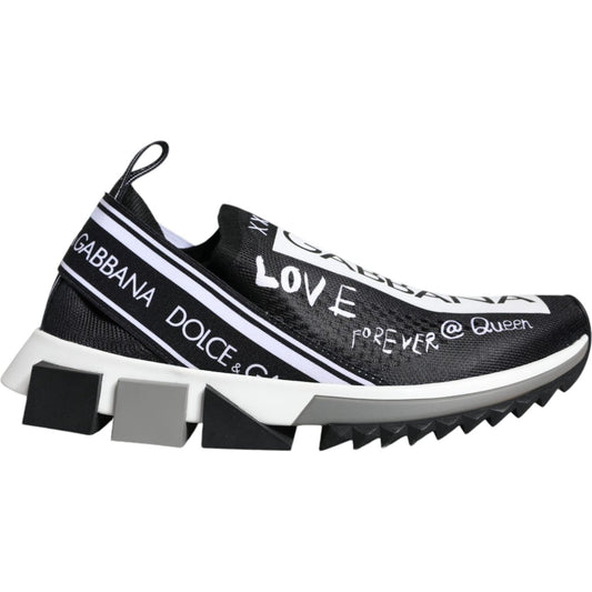 Dolce & Gabbana Black White Sorrento Low Top Sneakers Shoes Dolce & Gabbana Lavender