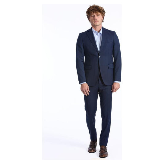 Baldinini Trend Blue Wool Men Suit Baldinini Trend Dark Slate Gray