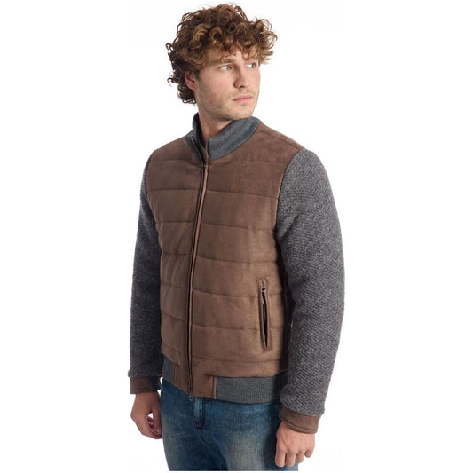 Roberto Pepe Luxury Brown Wool Men Jacket Roberto Pepe Luxury Dark Olive Green