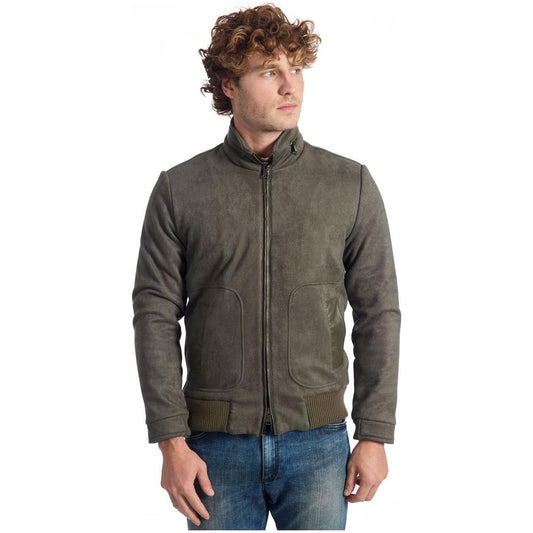 Roberto Pepe Luxury Green Ecomontone Men Jacket Roberto Pepe Luxury Dark Slate Gray