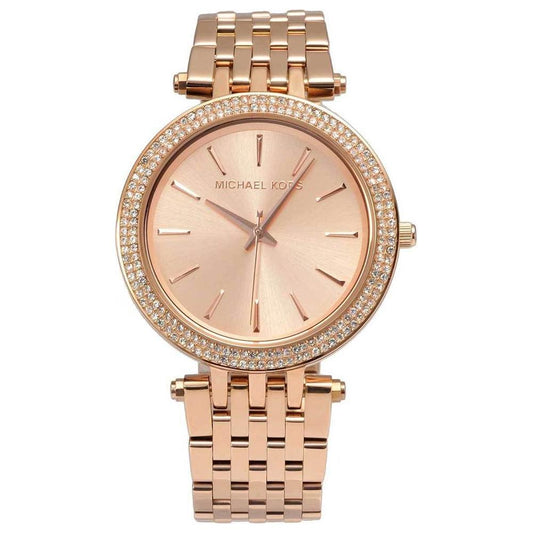 Michael Kors Rose Gold Steel Watch Michael Kors Tan
