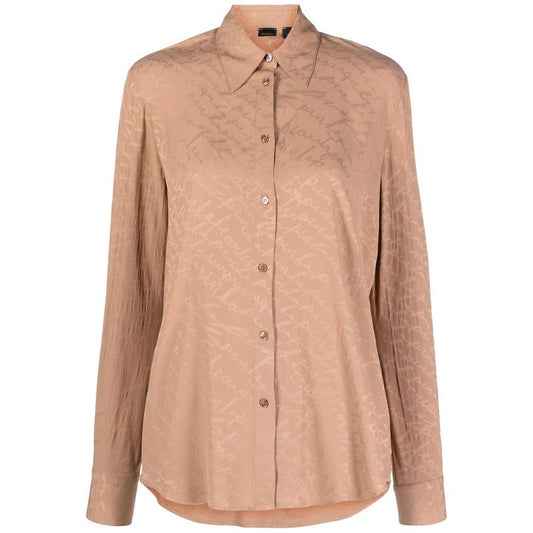 PINKO Beige Acetate Shirt PINKO Rosy Brown