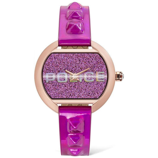 Police Multicolor Leather Watch Police Maroon
