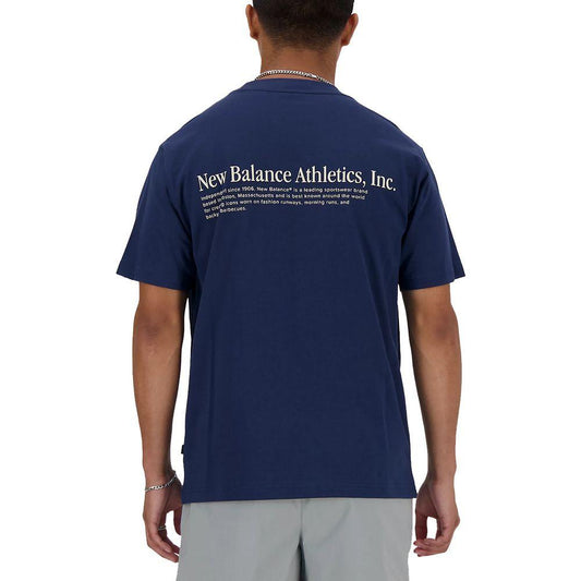New Balance Blue Cotton T-Shirt New Balance Dark Slate Gray