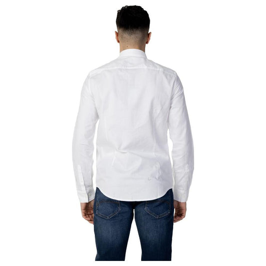 Armani Exchange White Cotton Shirt Armani Exchange Dark Slate Gray