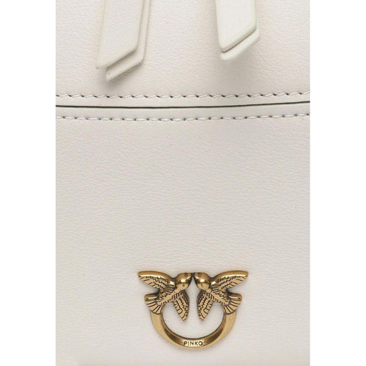 PINKO White Leather Handbag PINKO Light Gray