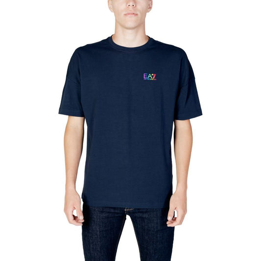 EA7 Emporio Armani Blue Cotton T-Shirt EA7 Emporio Armani Midnight Blue