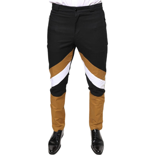 Dolce & Gabbana Multicolor Stripe Skinny Cotton Pants Dolce & Gabbana Dark Slate Gray