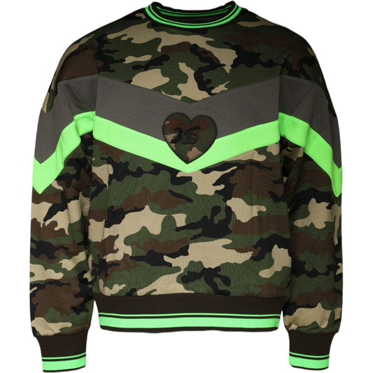 Dolce & Gabbana Multicolor Camouflage Sweatshirt Sweater TSH86730-50