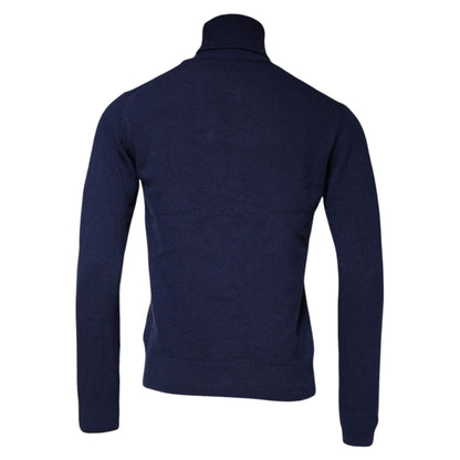 Dolce & Gabbana Blue Wool Knit Turtleneck Pullover Sweater