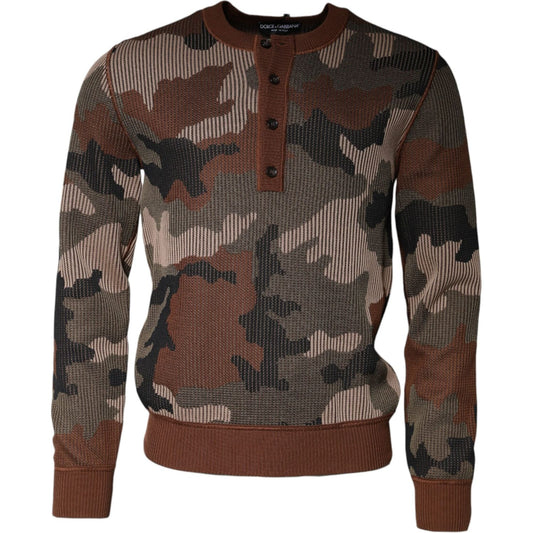 Dolce & Gabbana Multicolor Camouflage Men Pullover Sweater Dolce & Gabbana Dark Slate Gray