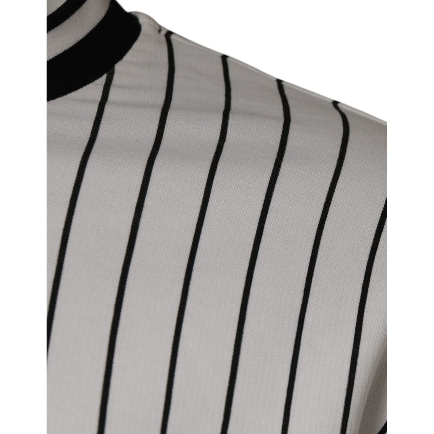 Dolce & Gabbana Black White Stripes Logo Sweatshirt Sweater TSH86998-44