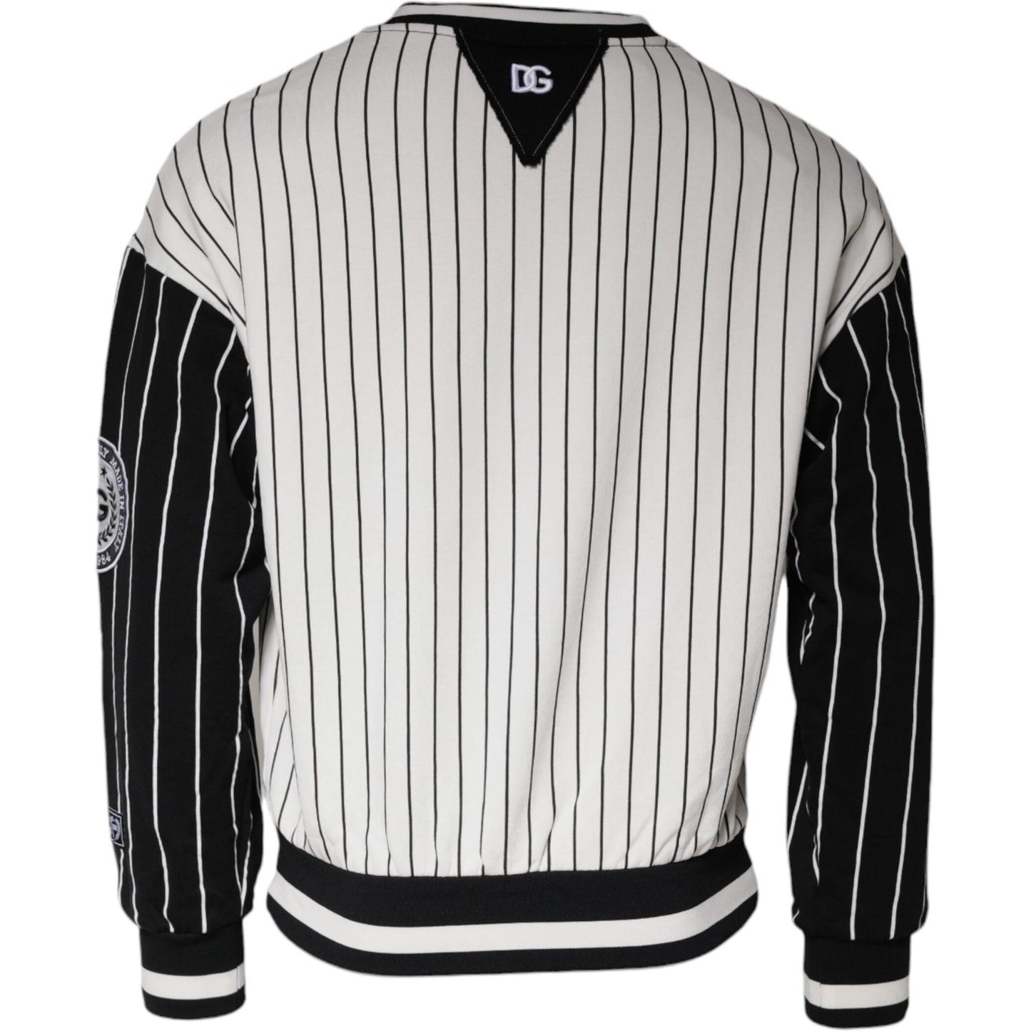 Dolce & Gabbana Black White Stripes Logo Sweatshirt Sweater TSH86998-44