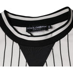 Dolce & Gabbana Black White Stripes Logo Sweatshirt Sweater TSH86998-44
