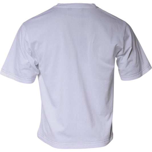 Dolce & Gabbana White DG Logo Cotton Shorts Sleeves T-shirt Dolce & Gabbana Thistle