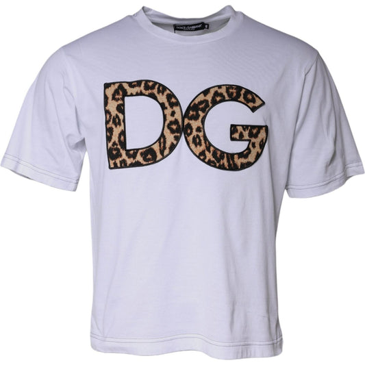 Dolce & Gabbana White DG Logo Cotton Shorts Sleeves T-shirt Dolce & Gabbana Thistle