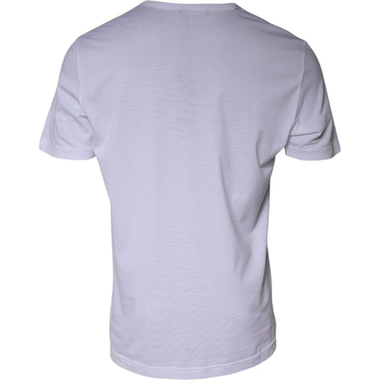 Dolce & Gabbana White Paradiso Cotton Shorts Sleeves T-shirt Dolce & Gabbana Gray