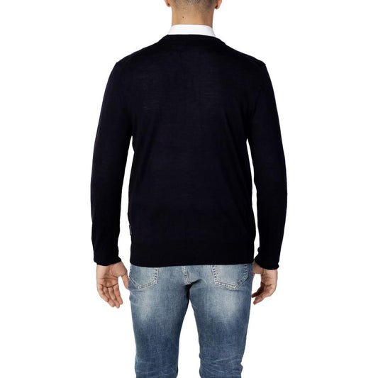 Armani Exchange Blue Wool T-Shirt Armani Exchange Black